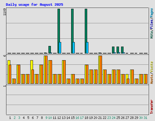 Daily usage for August 2025
