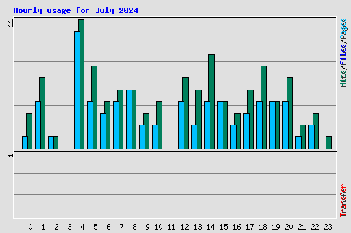 Hourly usage for July 2024