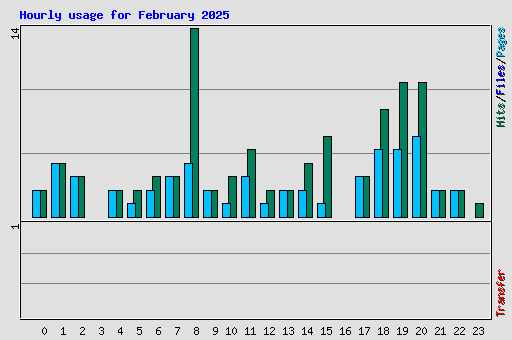 Hourly usage for February 2025