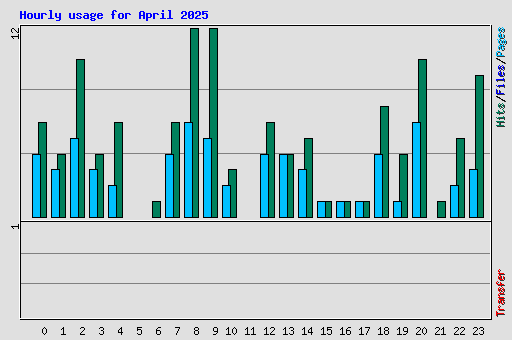 Hourly usage for April 2025
