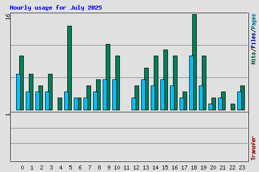 Hourly usage for July 2025
